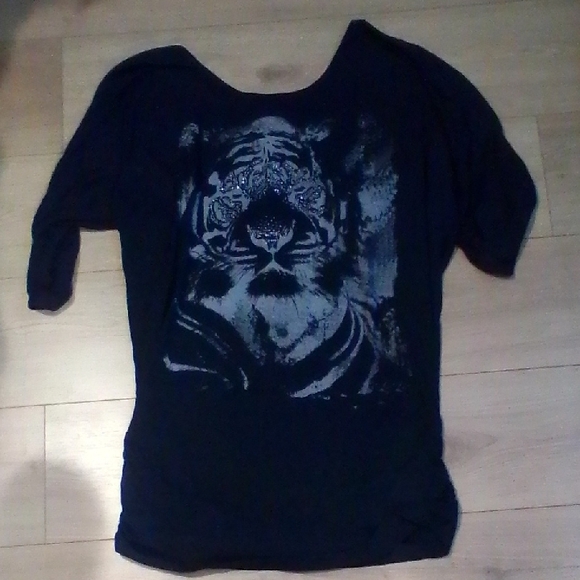 Tops - Black Tiger Graphic Kids Shirt